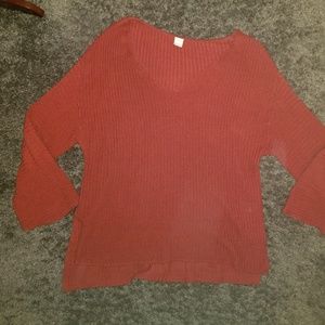 Oversized free people sweater,  v neck